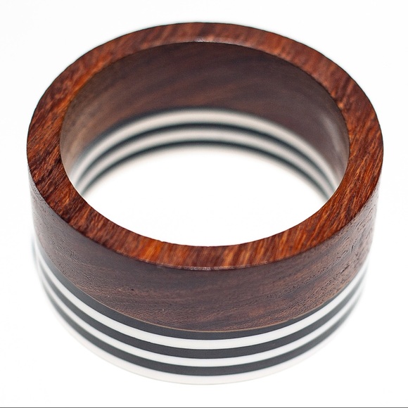 Wood+Lucite HANDMADE Vintage Repro Bangle! 1 Left! - Picture 4 of 8